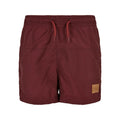 Cherry - Front - Urban Classics Boys Plain Swim Shorts