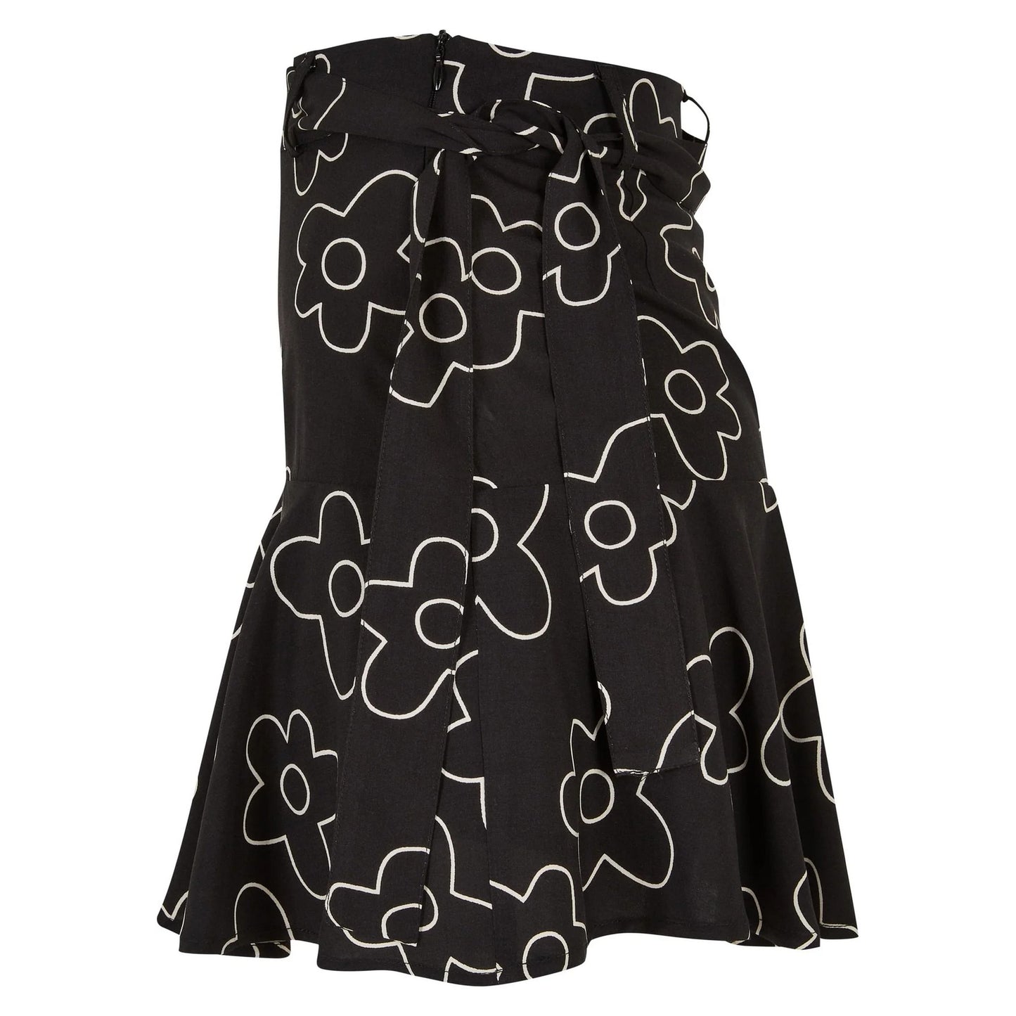 Black - Lifestyle - Urban Classics Womens-Ladies Flower Mini Skort
