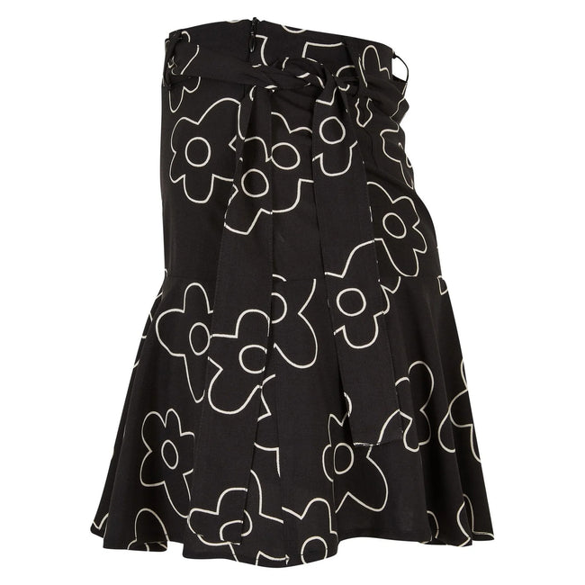 Black - Lifestyle - Urban Classics Womens-Ladies Flower Mini Skort
