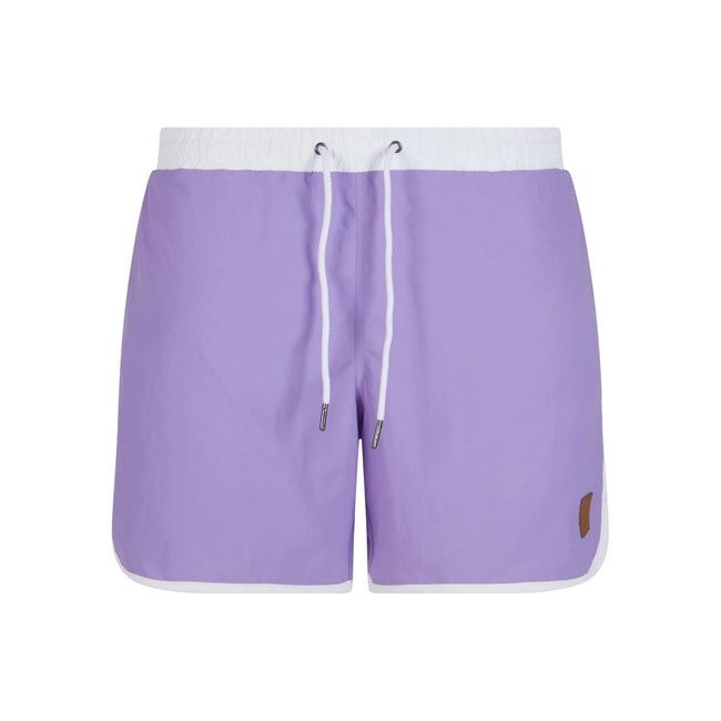Lavender-White - Front - Urban Classics Mens Retro Swim Shorts