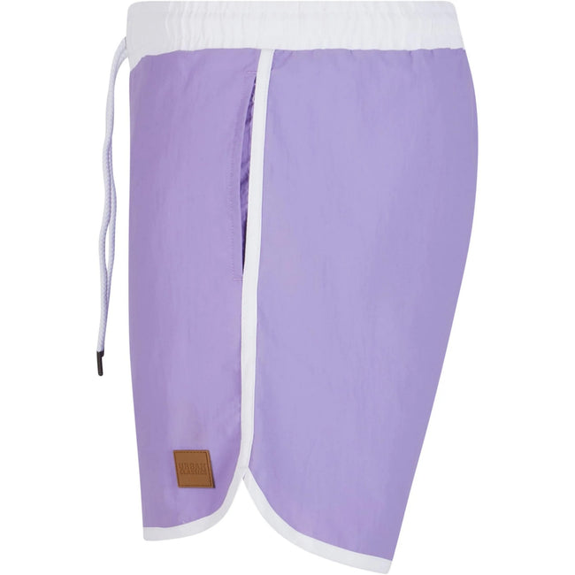 Lavender-White - Lifestyle - Urban Classics Mens Retro Swim Shorts