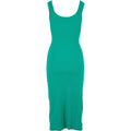 Fern Green - Back - Urban Classics Womens-Ladies Ribbed Dress
