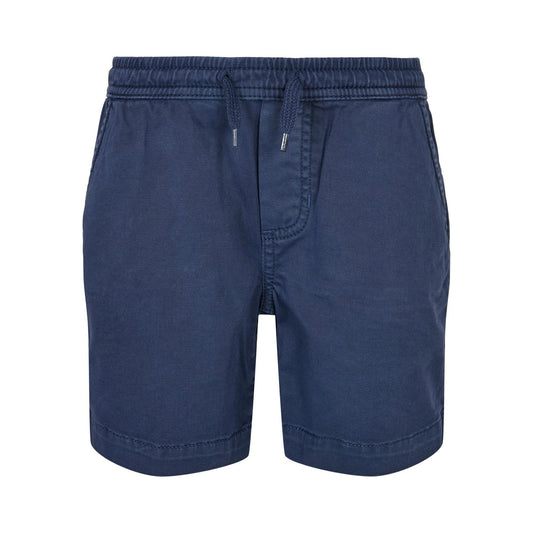 Dark Blue - Front - Urban Classics Boys Twill Stretch Jogging Shorts