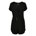 Black - Front - Urban Classics Womens-Ladies Flower Viscose Belt Short Jumpsuit