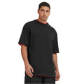 Black-Red - Side - Urban Classics Mens Contrast Detail Tall T-Shirt