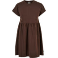 Brown - Front - Urban Classics Womens-Ladies Empire Valance Organic T-Shirt Dress