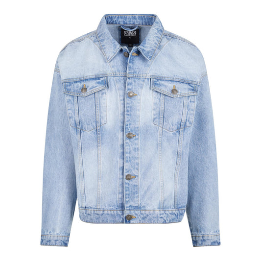 New Light Blue Washed - Front - Urban Classics Mens Heavyweight Boxy Denim Jacket