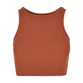 Terracotta - Front - Urban Classics Womens-Ladies Ribbed Crop Top
