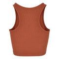 Terracotta - Back - Urban Classics Womens-Ladies Ribbed Crop Top