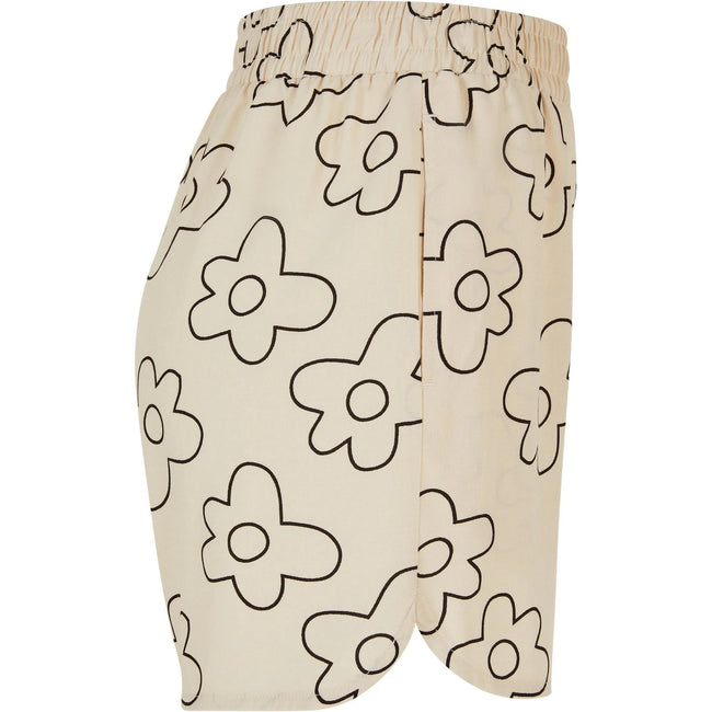 Soft Seagrass - Side - Urban Classics Womens-Ladies Viscose All-Over Print Resort Shorts