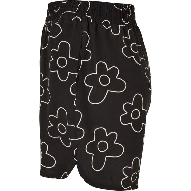 Black - Lifestyle - Urban Classics Womens-Ladies Viscose All-Over Print Resort Shorts