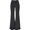 Black Wash - Front - Urban Classics Womens-Ladies Denim Vintage Flared Jeans