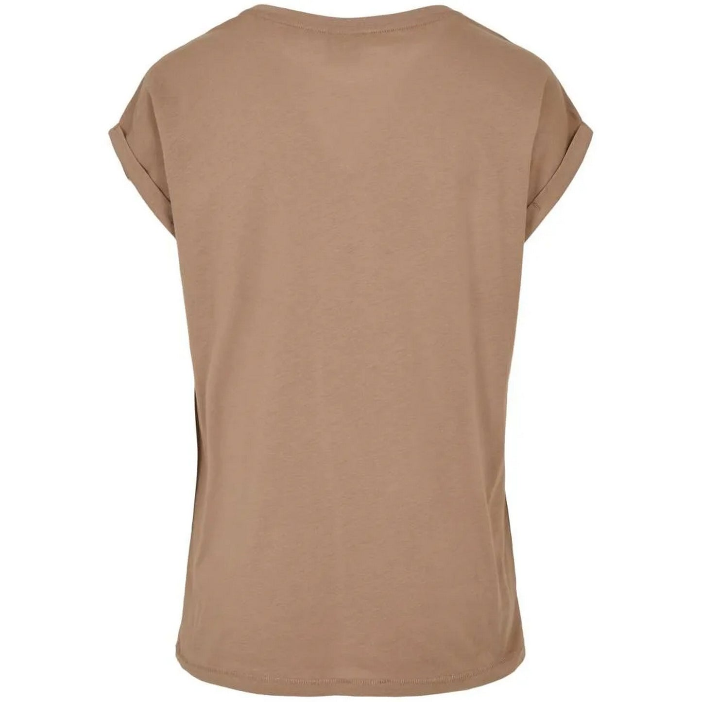 Taupe - Back - Urban Classics Womens-Ladies Extended Shoulder T-Shirt