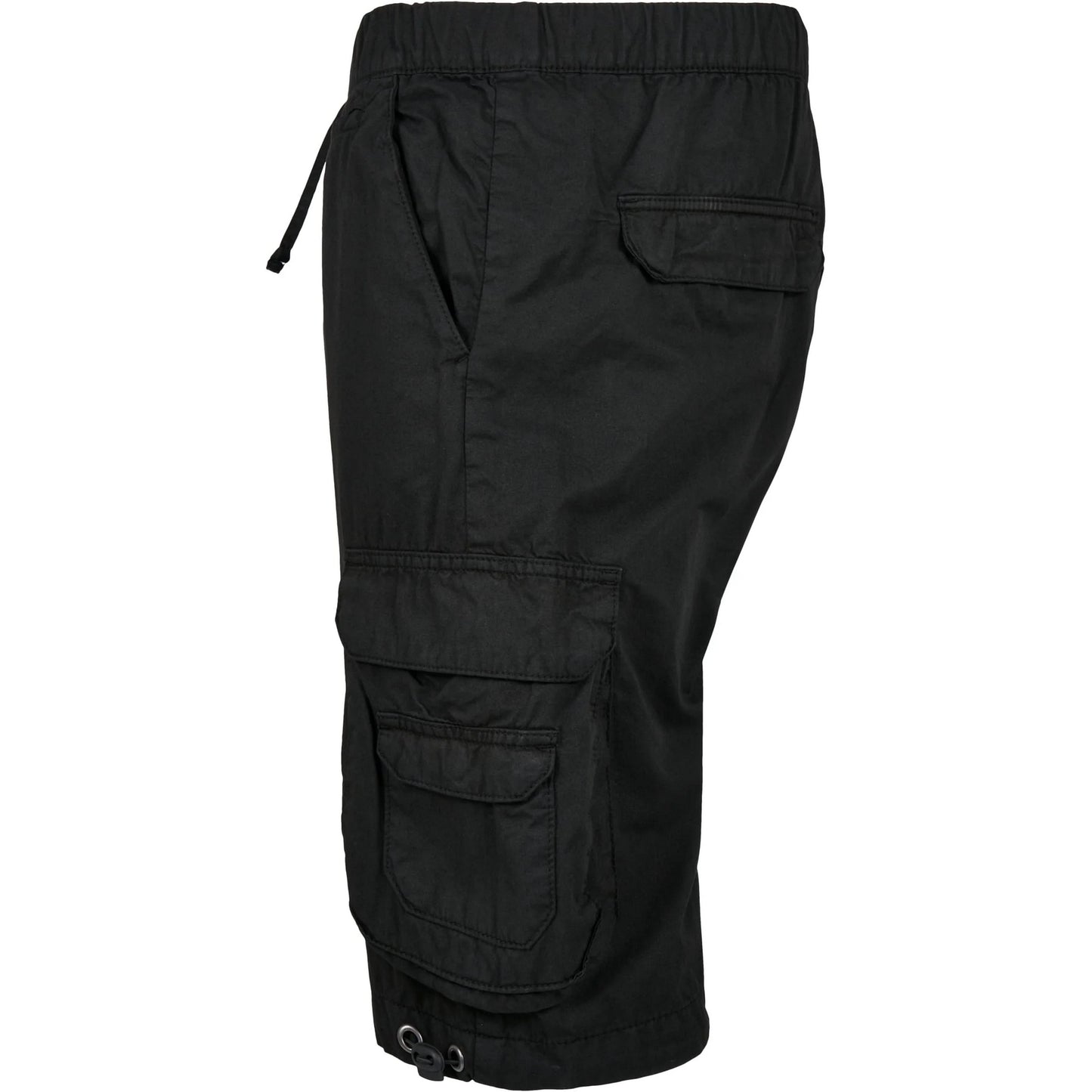 Black - Side - Urban Classics Mens Double Pocket Cargo Shorts
