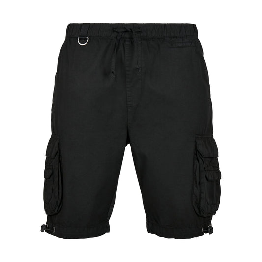 Black - Front - Urban Classics Mens Double Pocket Cargo Shorts