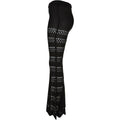 Black - Side - Urban Classics Womens-Ladies Knitted Crochet Flared Leggings