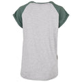 Light Grey-Pale Leaf - Back - Urban Classics Womens-Ladies Contrast Raglan T-Shirt