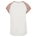 White Sand-Dusk Rose - Back - Urban Classics Womens-Ladies Contrast Raglan T-Shirt