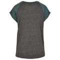 Charcoal-Bottle Green - Back - Urban Classics Womens-Ladies Contrast Raglan T-Shirt