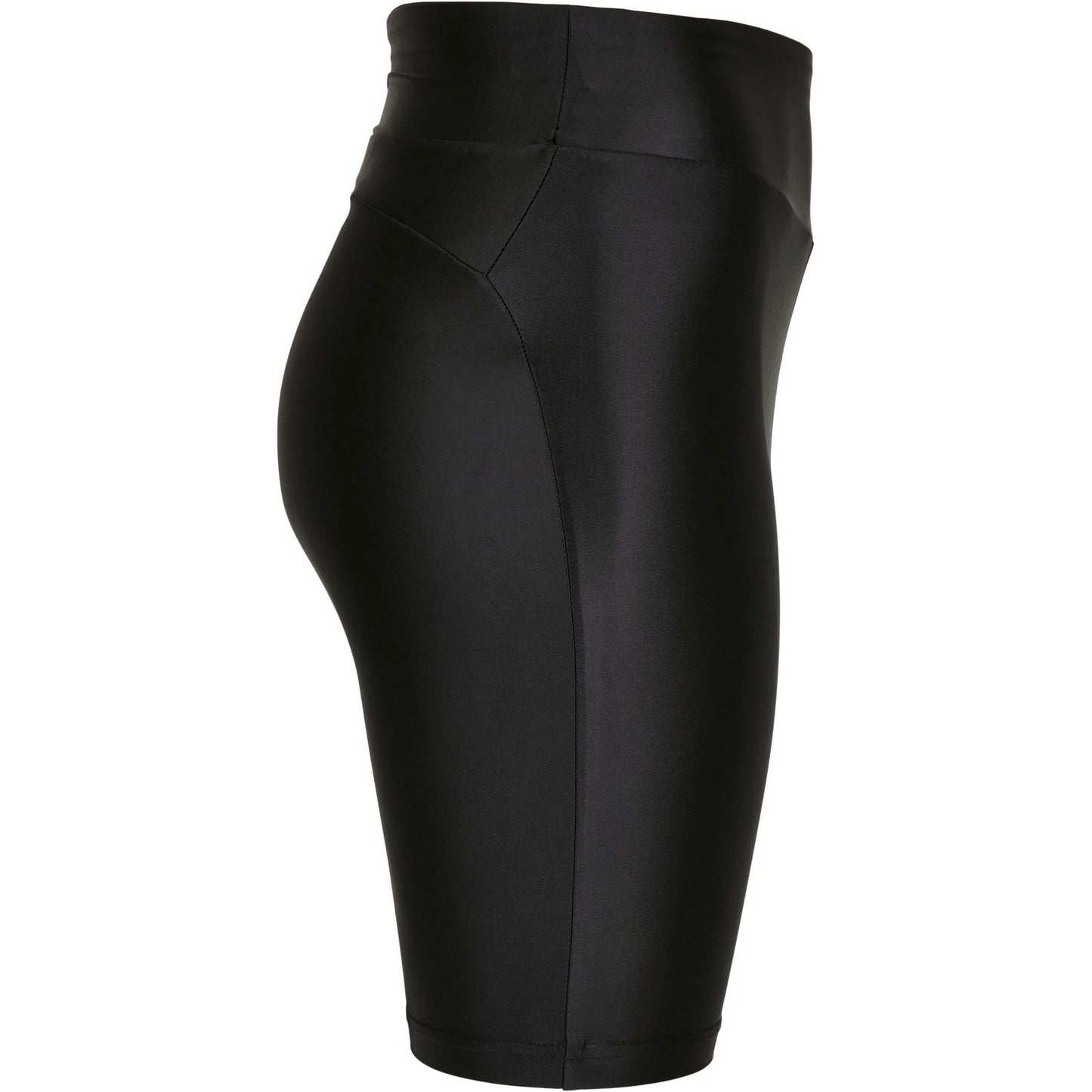 Black - Lifestyle - Urban Classics Womens-Ladies Metallic Shiny High Waist Cycling Shorts (Pack of 2)