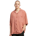 Terracotta - Side - Urban Classics Mens Oversized Resort Shirt