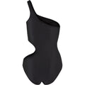 Black - Back - Urban Classics Womens-Ladies Cut Out Asymmetric One Piece Swimsuit