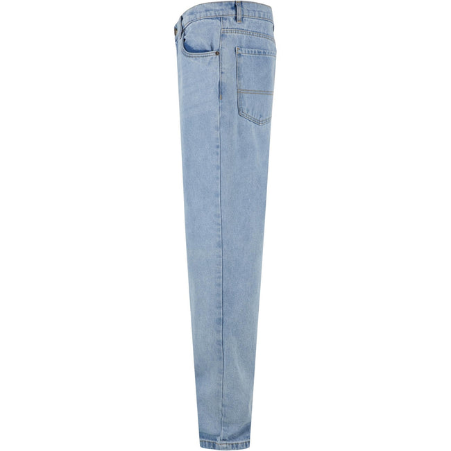 New Light Blue Washed - Side - Urban Classics Mens Heavyweight Straight Jeans