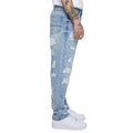 New Light Blue Washed - Side - Urban Classics Mens Heavyweight Ripped Straight Jeans