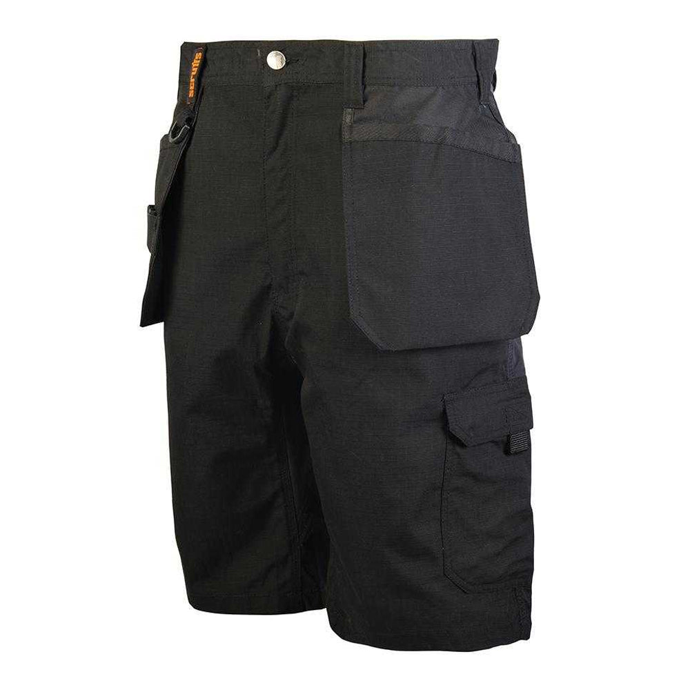 Black - Side - Scruffs Mens Trade Flex Holster Pocket Shorts
