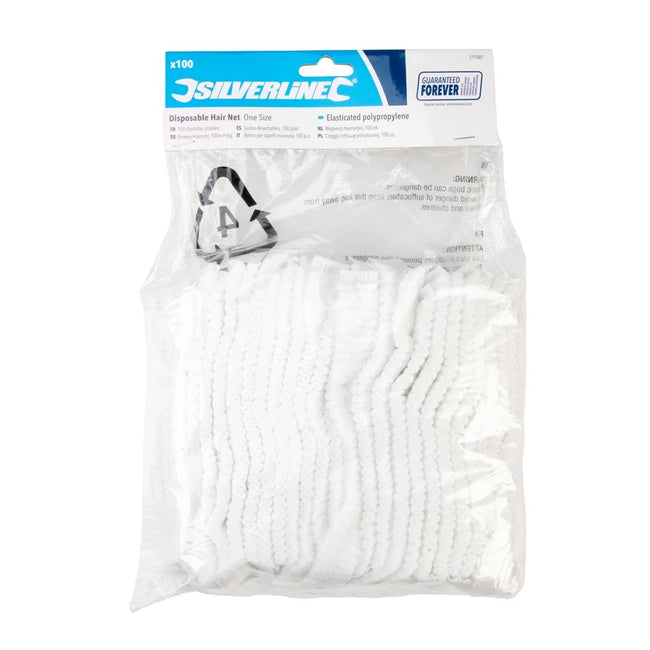 White - Back - Silverline Hair Net (Pack of 100)