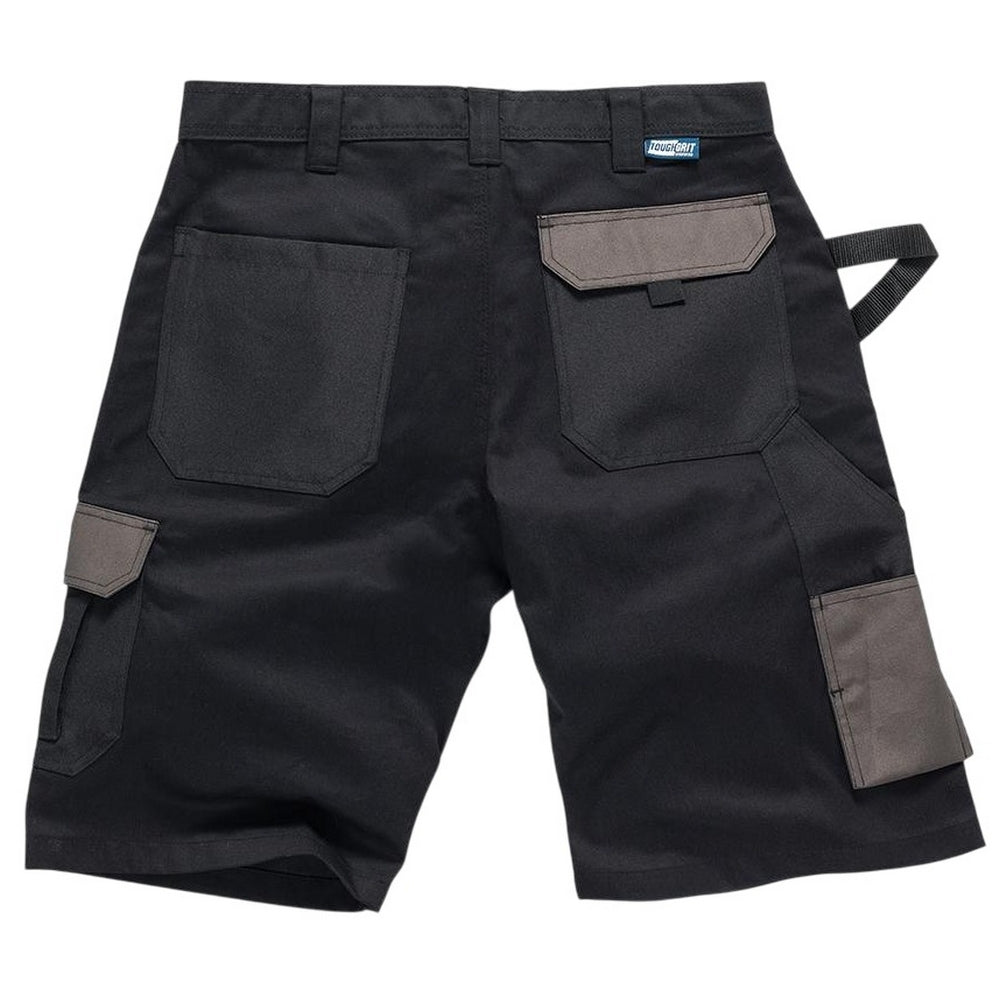 Black - Back - Tough Grit Mens Work Shorts