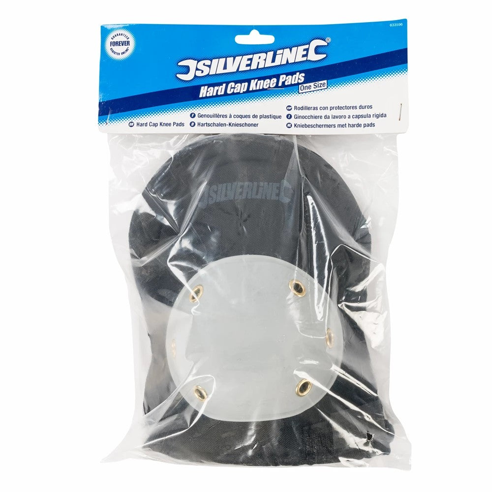 Black - Back - Silverline Hard Cap Knee Pads