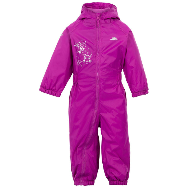 Purple Orchid - Front - Trespass Baby Unisex Dripdrop Padded Waterproof Rain Suit