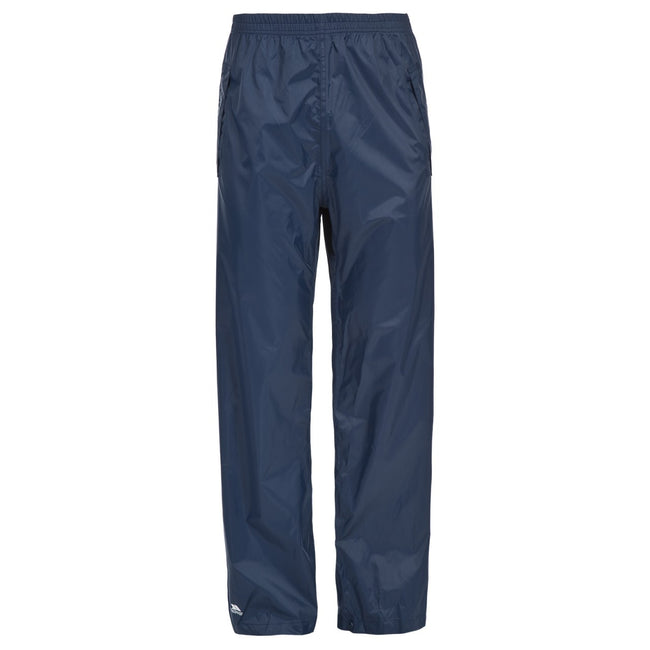 Navy - Side - Trespass Adults Unisex Packup Trouser Waterproof Packaway Trousers