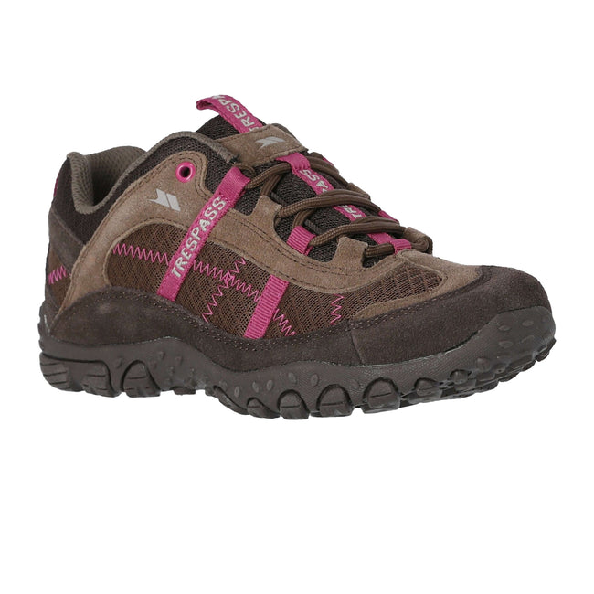 Coffee - Front - Trespass Womens-Ladies Fell Lightweight Walking Shoes