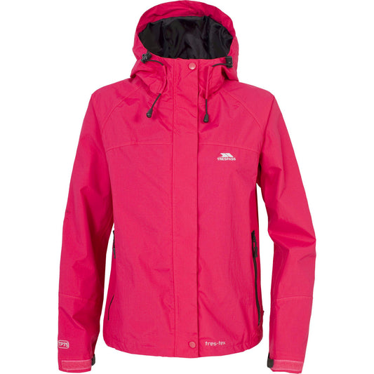 Cerise - Front - Trespass Womens-Ladies Miyake Hooded Waterproof Jacket