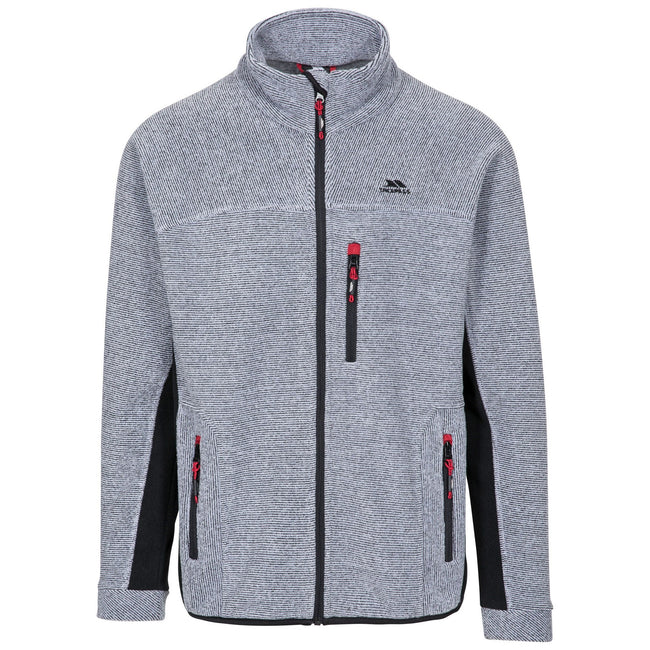 Platinum Stripe - Front - Trespass Mens Jynx Full Zip Fleece Jacket