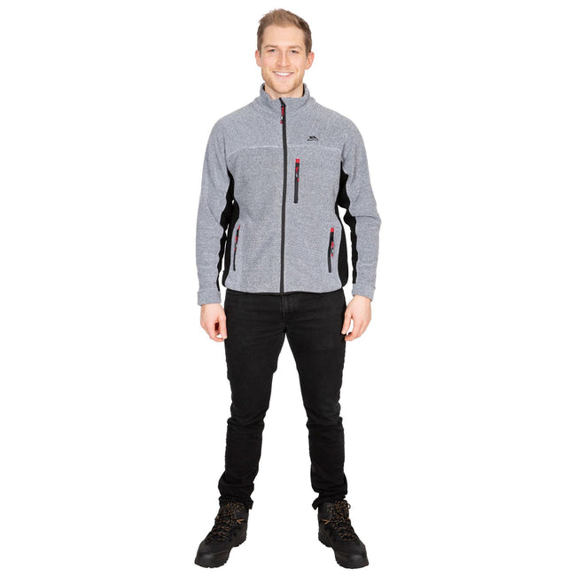 Platinum Stripe - Back - Trespass Mens Jynx Full Zip Fleece Jacket