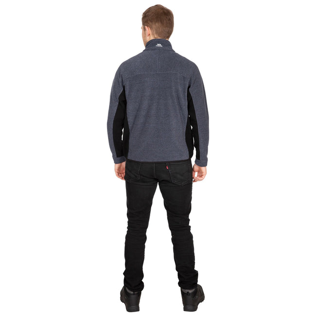 Navy Stripe - Side - Trespass Mens Jynx Full Zip Fleece Jacket