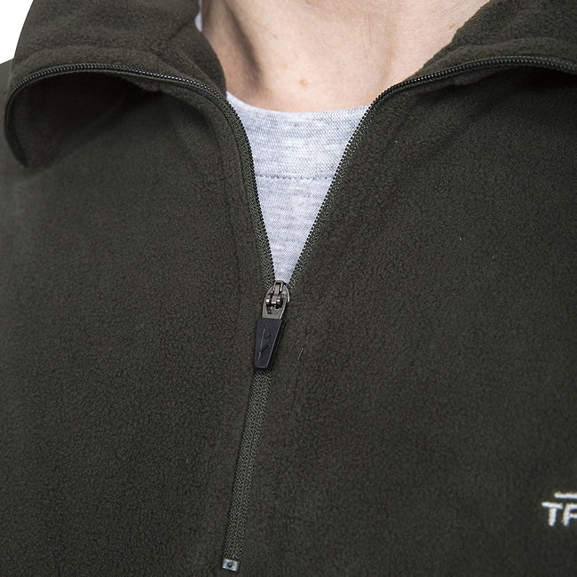 Olive - Lifestyle - Trespass Mens Masonville Half Zip Microfleece Top