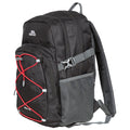 Black-Red - Back - Trespass Albus 30 Litre Casual Rucksack-Backpack