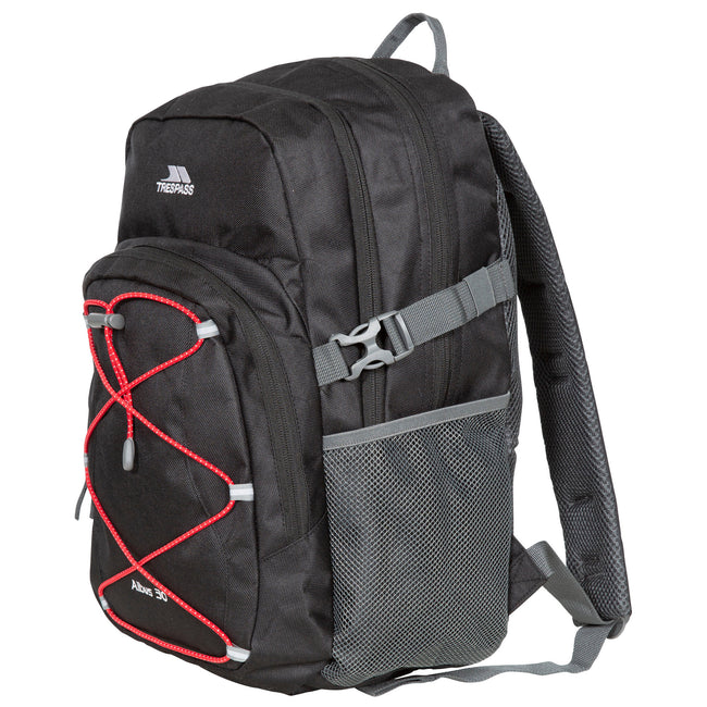 Black-Red - Back - Trespass Albus 30 Litre Casual Rucksack-Backpack