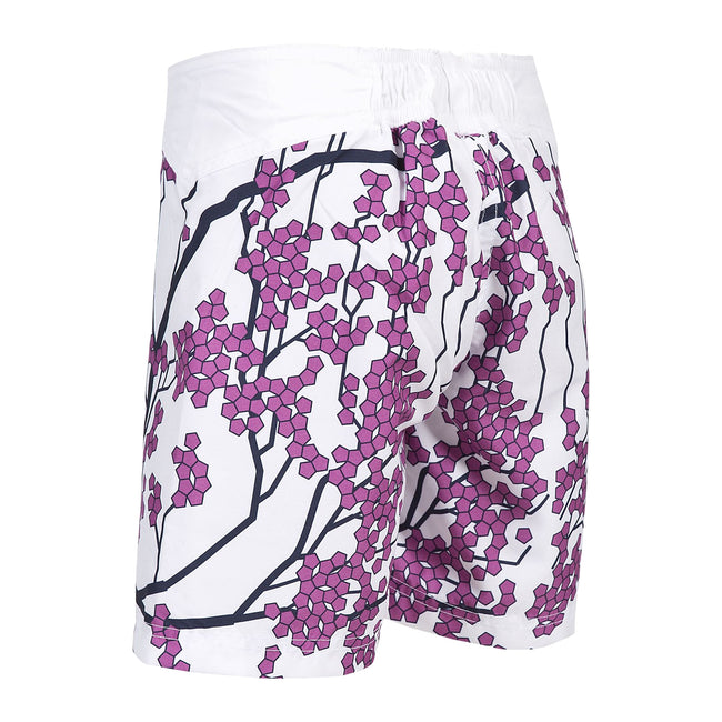 White - Back - Trespass Childrens Girls Mabel Lightweight Patterned Board Shorts