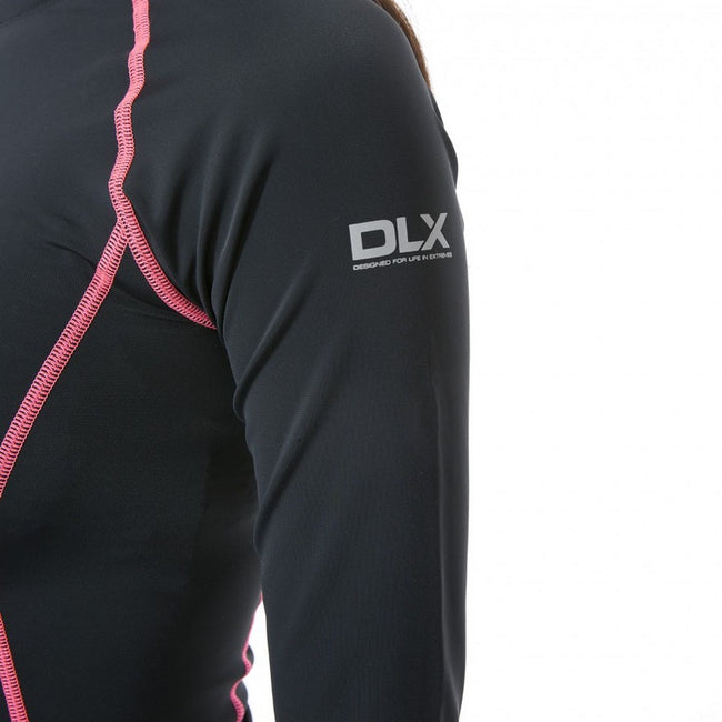 Black - Close up - Trespass Womens-Ladies Dasha Long Sleeve Compression Top