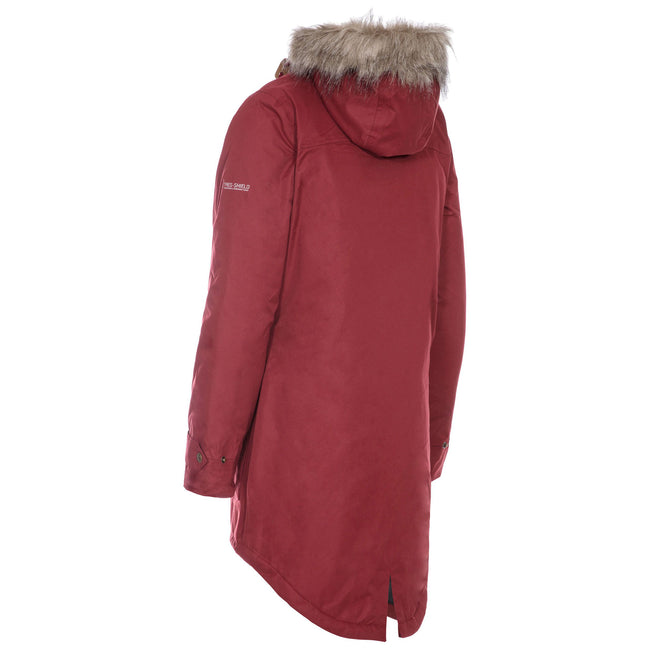 Merlot - Side - Trespass Womens-Ladies Clea Waterproof Parka