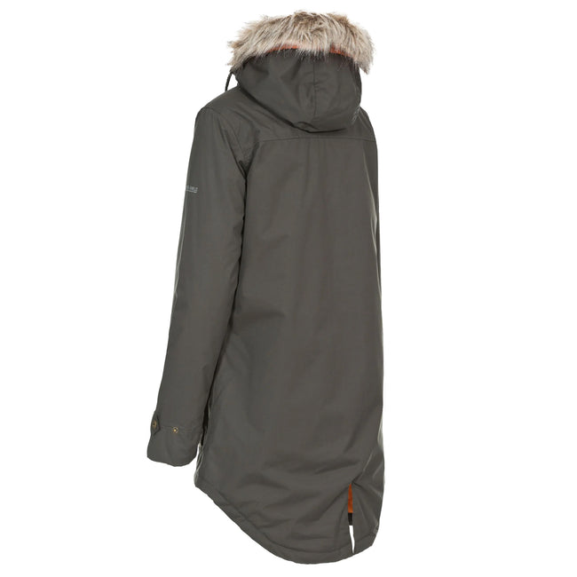 Dark Khaki - Back - Trespass Womens-Ladies Clea Waterproof Parka