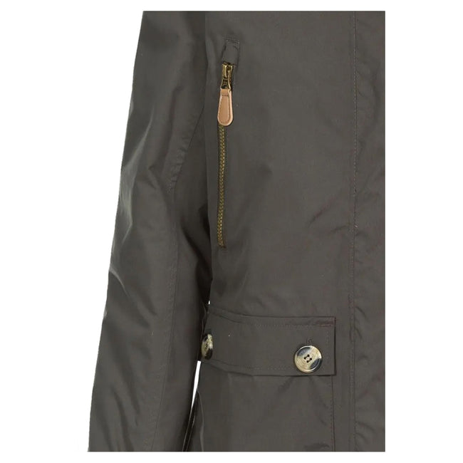 Dark Khaki - Side - Trespass Womens-Ladies Clea Waterproof Parka