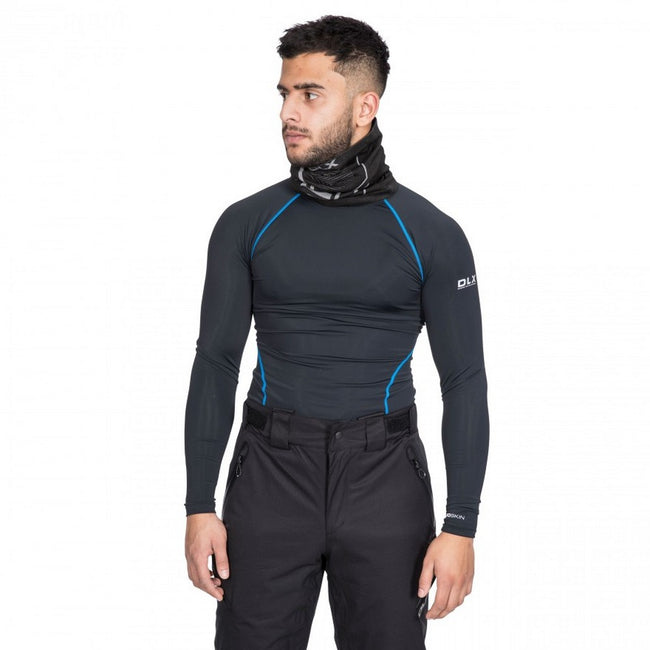 Black - Close up - Trespass Mens Brawn Base Layer Compression Top