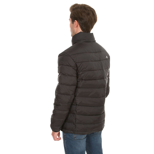 Black - Side - Trespass Mens Retreat Full Zip Up Down Jacket