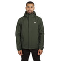 Olive - Back - Trespass Mens Donelly Waterproof Padded Jacket